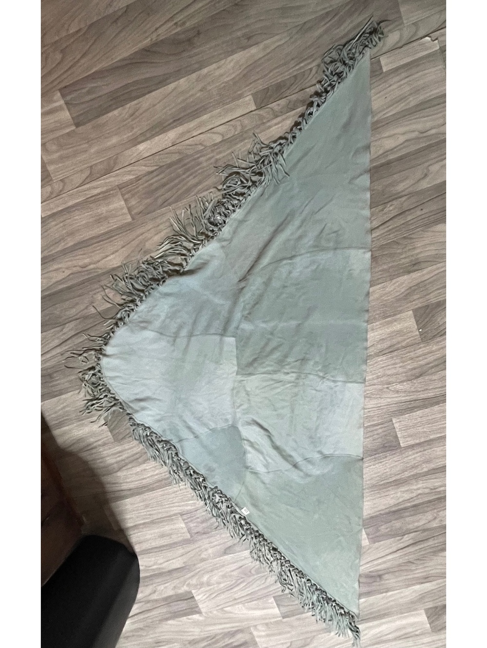 Vera Pelle Genuine Leather Fringe Wrap/Shawl Made in Italy